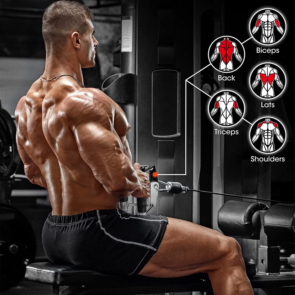 Cable Machine Attachment, Double D Hanlde & Tricep Rope Cable Attachment, Weight Machine Accessories Load 880 LB for Home Gym