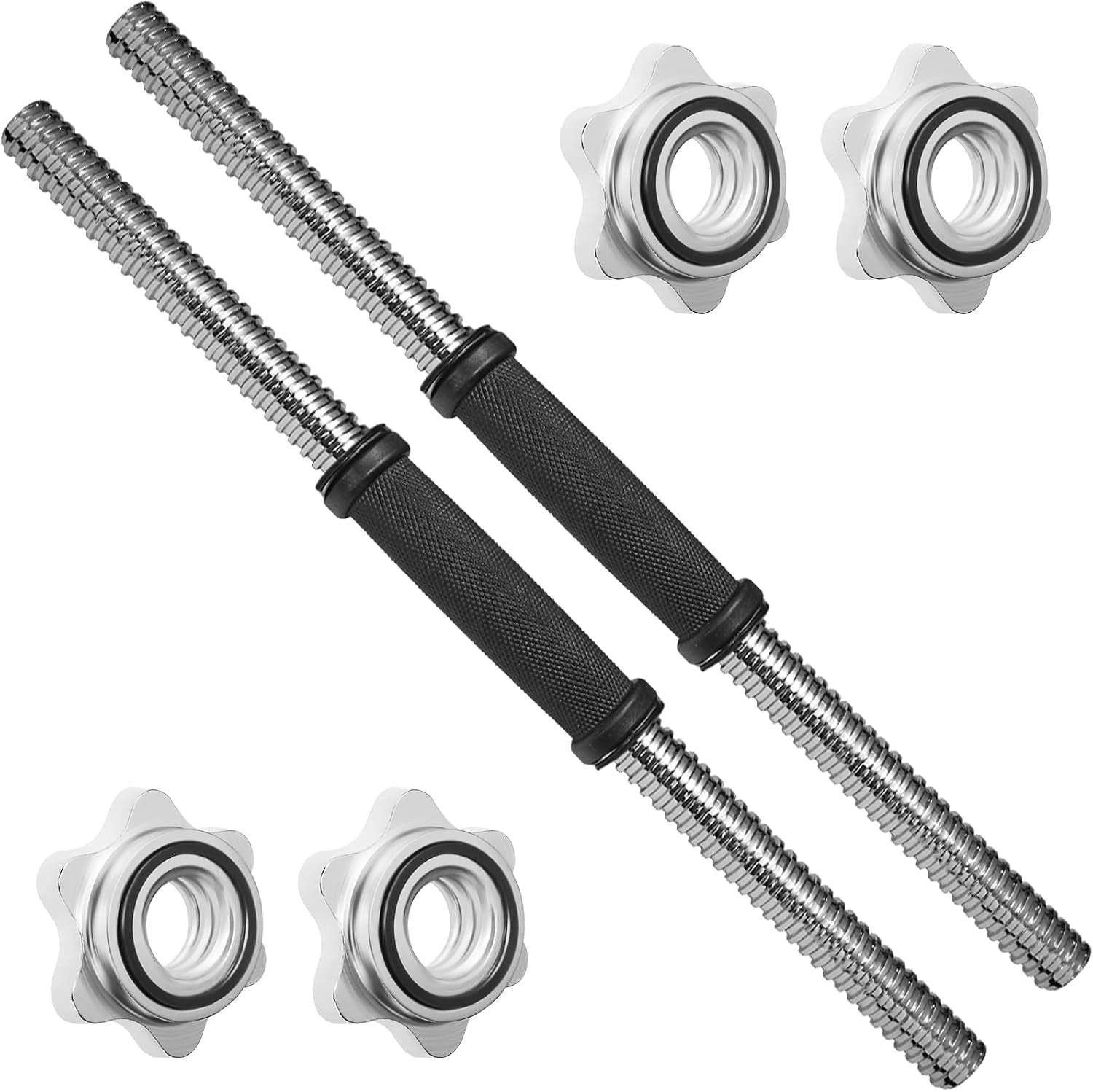 Standard Dumbbell Handles, 1 Inch Dumbbell Handles, Adjustable Dumbbells Handles 1 Inch Pair Fit Weight Plate 1 Inch - Multiple Options 14 to 24 Inch