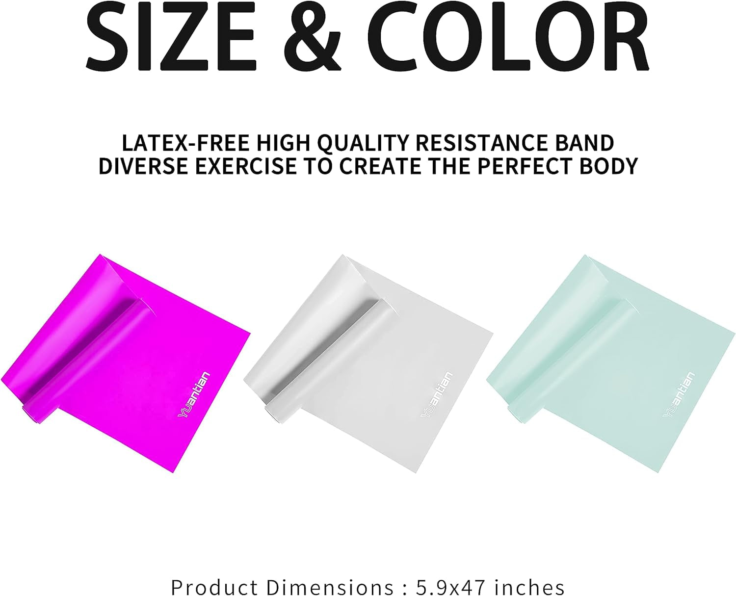 Resistance Bands Set, Exercise Bands for Physical Therapy, Strength Training, Yoga, Pilates, Stretching, Non-Latex Elastic Band with Different Strengths,Workout Bands for Home