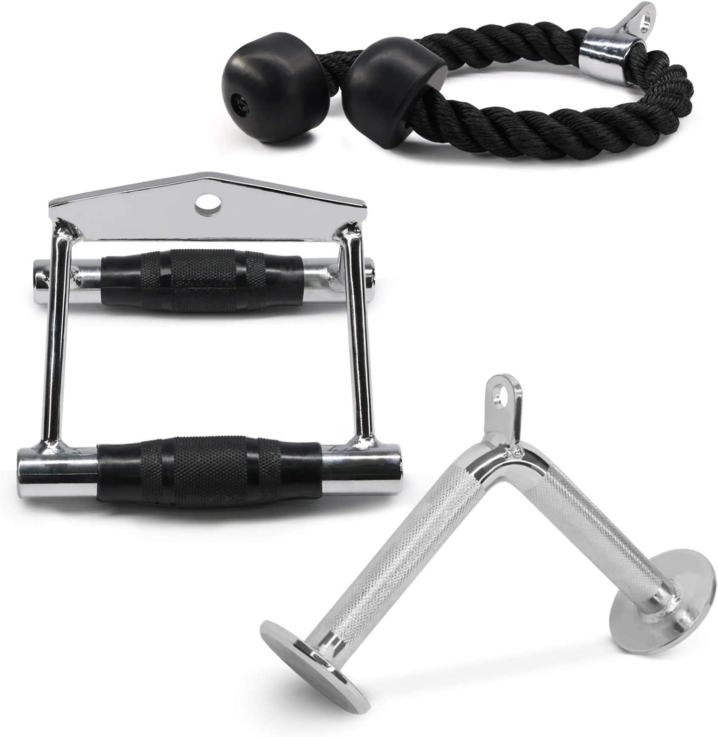 Cable Machine Attachment, Double D Hanlde & Tricep Rope Cable Attachment, Weight Machine Accessories Load 880 LB for Home Gym
