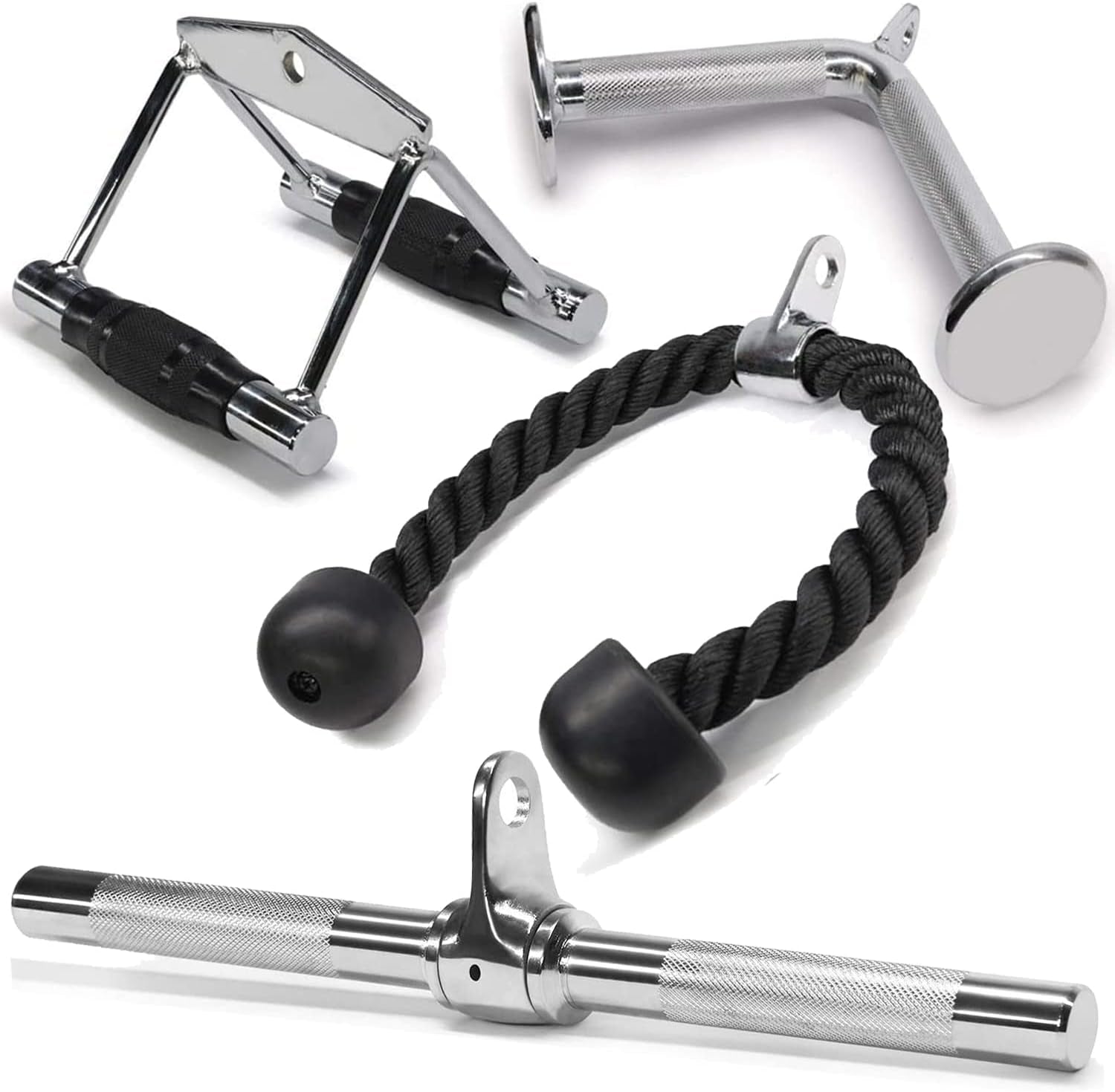 Cable Machine Attachment, Double D Hanlde & Tricep Rope Cable Attachment, Weight Machine Accessories Load 880 LB for Home Gym